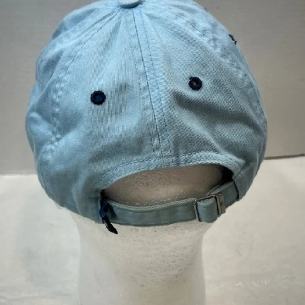 Adidas Washed Blue Cotton Adjustable Strapback Cap Hat